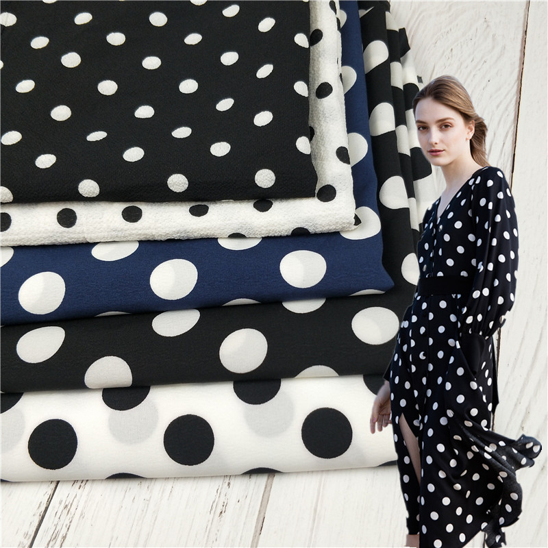 สีทึบ Light-proof Dot พิมพ์ผ้าชีฟองชุดยาวผ้า 50x150 ซม