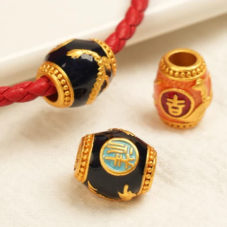 ลูกปัดทราย สีทอง ขนาดเล็ก สําหรับทําสร้อยข้อมือ DIY