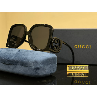 แว่นตากันแดด Gucci หกเหลี่ยม สไตล์วินเทจ สําหรับผู้ชาย และผู้หญิง UV400