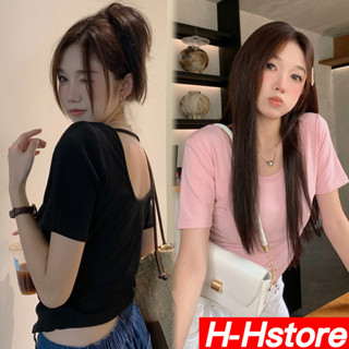 เสื้อยืดแขนสั้นทรงสลิมแฟชั่นเกาหลี