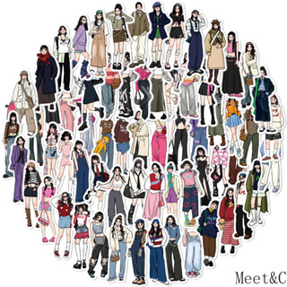 ∗65 ชิ้น【สติกเกอร์ชุดสาวโมเดิร์น】อะนิเมะกันน้ําตกแต่งสเก็ตบอร์ด❀ม❀