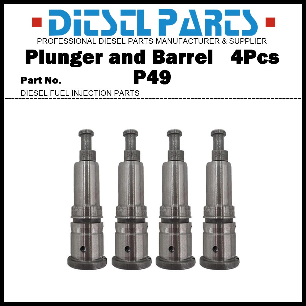 ลูกสูบ 4 ชิ้น P49 Plunger และชุดประกอบบาร์เรล 134101-6420 9411610328 สําหรับ Mitsubishi Fuso 8DC8 8D
