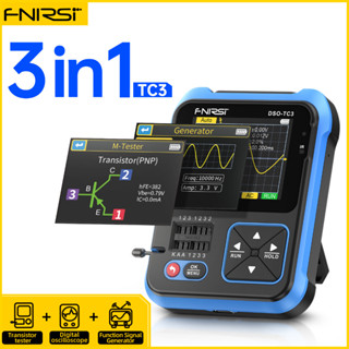 Fnirsi DSO-TC3 ออสซิลโลสโคปดิจิทัล 3 in 1 เครื่องกําเนิดสัญญาณ ทรานซิสเตอร์ ทดสอบแรงดันไฟฟ้า 500KHz 10MS/s