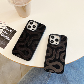 [Case Tify] เคสโทรศัพท์มือถือ PC แข็ง กันกระแทก ลายงู KingSnake สีดํา สําหรับ iPhone 14 Pro Max 13 Pro Max iPhone 12 Pro Max iPhone 11 14 Plus