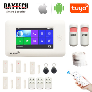 Daytech TUYA SMART APP ชุดอุปกรณ์รักษาความปลอดภัยในบ้านอัจฉริยะ พร้อมรีโมท เชื่อมต่อผ่าน WiFi/GSM ควบคุมผ่านแอปมือถือ (สีขาว) รุ่น TA03-KIT3