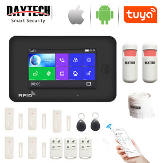 Daytech TUYA SMART APP ชุดอุปกรณ์รักษาความปลอดภัยในบ้านอัจฉริยะ พร้อมรีโมท เชื่อมต่อผ่าน WiFi/GSM ควบคุมผ่านแอปมือถือ (สีขาว) รุ่น TA03-KIT3