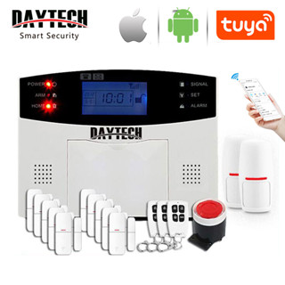 DAYTECH Alarm TUYA SMART APP ชุดอุปกรณ์รักษาความปลอดภัยในบ้านอัจฉริยะ พร้อมรีโมท เชื่อมต่อผ่าน GSM ควบคุมผ่านแอปมือถือ  (สีขาว) รุ่น GSM02