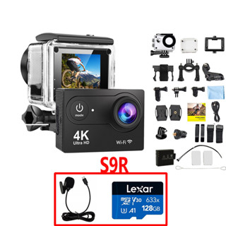 Ausek S9R กล้องแอคชั่น Ultra HD 4K 60FPS กันน้ํา กันสั่น WIFI รีโมตควบคุมระยะไกล กล้องกีฬา