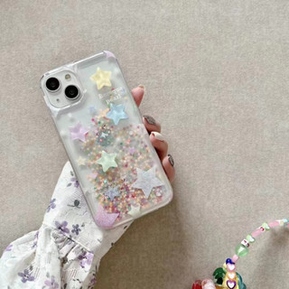 เคสโทรศัพท์มือถือ มีทรายไหล ลายดาวห้าแฉก สําหรับ iPhone 12promax 12pro 14 14promax 14pro