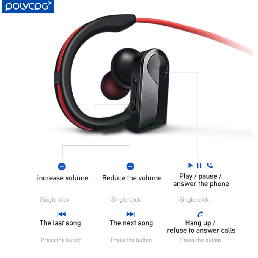 【Sports Bluetooth Headset】Polvcdg-K98 ชุดหูฟังบลูทูธไร้สาย IPX5 กันน้ํา ลดเสียงรบกวน พร้อมไมโครโฟน สําหรับ iPhone Android