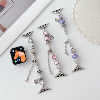 สายนาฬิกาข้อมือ สเตนเลส ประดับเพชร สําหรับ Apple iWatch 8 Utlra 49 มม. 45/44 มม. 41/40 มม. series 4 5 6 se 7 Ms. lady