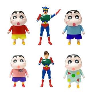 โมเดลฟิกเกอร์ PVC อนิเมะ Yoshito Usui Crayon Shin-chan Nohara shinnosuke Action Kamen Sleep No Underwear Action Kamen Q version ของเล่นสําหรับเด็ก 1 ชิ้น