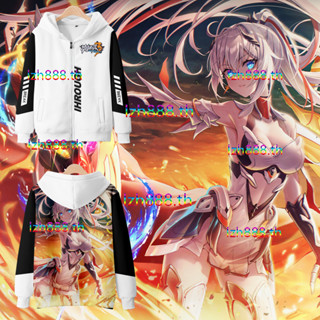 ใหม่ เสื้อกันหนาว เสื้อแจ็กเก็ต เสื้อฮู้ดดี้ แขนยาว พิมพ์ลายอนิเมะ Honkai Impact 3 Kiana Kaslana มีซิป ทรงหลวม คอสเพลย์ 3D แฟชั่นสไตล์ญี่ปุ่น สําหรับผู้ชาย และผู้หญิง