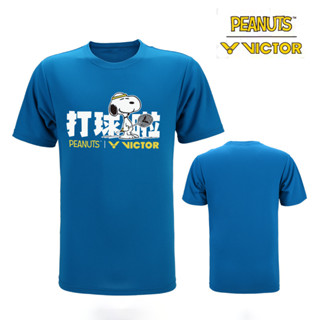 เสื้อยืดแขนสั้น ระบายอากาศได้ดี ลาย Victor Badminton สไตล์เกาหลี สําหรับผู้ชาย และผู้หญิง