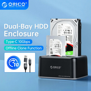 Orico Type C Clone HDD Docking Station 10 Gbps เคสฮาร์ดไดรฟ์ 2.5 3.5 นิ้ว SATA เป็น Type-C USB3.2 Gen2 HDD พร้อมโคลนออฟไลน์