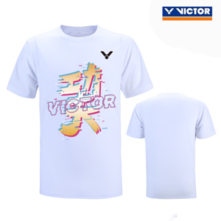 Victor 2023 ใหม่ เสื้อกีฬาแบดมินตัน แขนสั้น ระบายอากาศ แห้งเร็ว สําหรับผู้ชาย และผู้หญิง