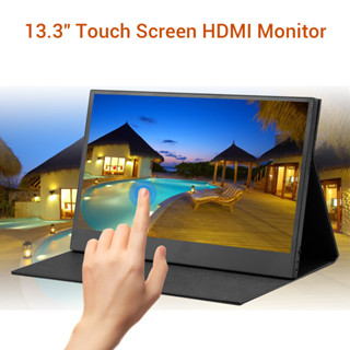 Eyoyo หน้าจอสัมผัส แบบพกพา 13.3 นิ้ว 1920x1080 IPS HDMI มอนิเตอร์แล็ปท็อป จอคอมพิวเตอร์ ขนาดเล็ก เข้ากันได้กับ Nintendo Gaming Monitor