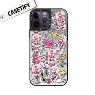 Casetify เคสโทรศัพท์มือถือกระจก กันกระแทก ลายกระต่าย มีลายด้านข้าง สําหรับ iPhone14pro 13 12 pro max 11