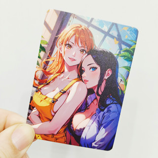 การ์ดโลหะ ลายการ์ตูนอนิเมะ One Piece Nami&amp;Robin สําหรับสะสม