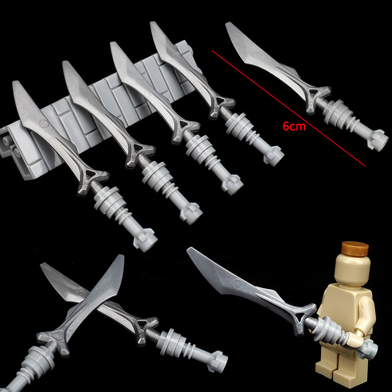 Mini ดาบเงิน Battle ของเล่น MOC minifigure อุปกรณ์เสริมเข้ากันได้กับ