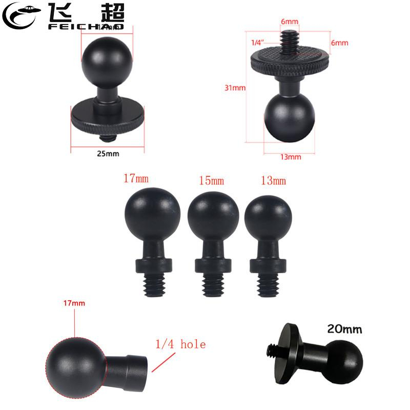 Feichao 1/4 สกรูอะแดปเตอร์สําหรับ GoPro Hero Action กล้องโทรศัพท์ GPS ผู้ถือ 13 มม./15 มม./17 มม./20 มม./25 มม.หัว Mount