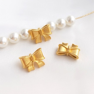 สร้อยข้อมือ สร้อยคอ ประดับลูกปัด และโบว์ สีทอง diy