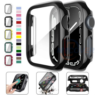 เคสกระจกนิรภัย อุปกรณ์เสริม สําหรับ Apple Watch Series Ultra 8 7 6 SE 5 4 3 2 1 iWatch ขนาด 49 มม. 45 มม. 41 มม. 44 มม. 40 มม. 42 มม. 38 มม.