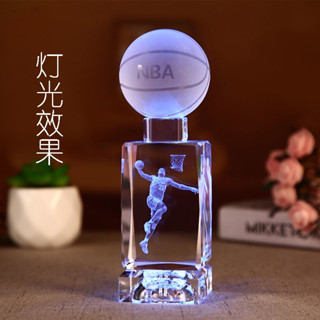 ฟิกเกอร์ลูกบาสเก็ตบอล NBA Kobe Souvenir Crystal Basketball เรืองแสง สําหรับแฟนชาย น้องชาย น้องชาย