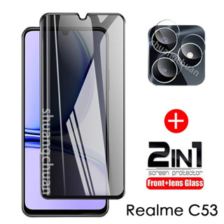 2in1 ฟิล์มกระจกนิรภัยกันรอยหน้าจอ และเลนส์ สําหรับ Realme C53