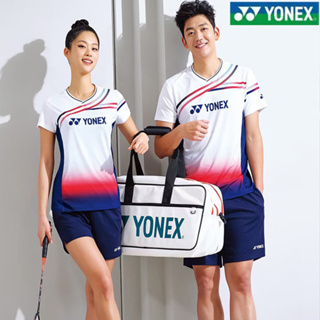 Yonex เสื้อกีฬาแบดมินตัน แขนสั้น แบบแห้งเร็ว ดูดซับเหงื่อ สําหรับเด็กผู้ชาย และผู้หญิง