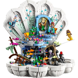 1808 ชิ้น|ของเล่นตัวต่อเลโก้ รูป Disney The Little Mermaid Royal Clamshell เสริมการเรียนรู้เด็ก