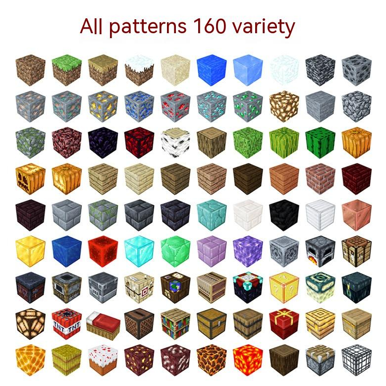 Minecraft บล็อกตัวต่อแม่เหล็ก DIY อนุภาคขนาดเล็ก Minecraft Magnetic Cube 1-100
