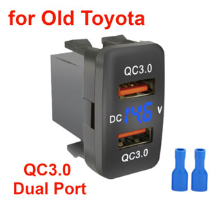 Qc3.0 อะแดปเตอร์ซ็อกเก็ตชาร์จในรถยนต์ 12V-24V พร้อมโวลต์มิเตอร์ LED สําหรับ Toyota Old