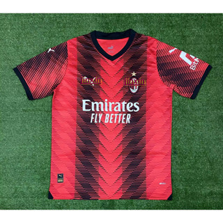 เสื้อกีฬาแขนสั้น ลายทีมชาติฟุตบอล Milan 23 24 fans ชุดเหย้า คุณภาพสูง สําหรับผู้ชาย