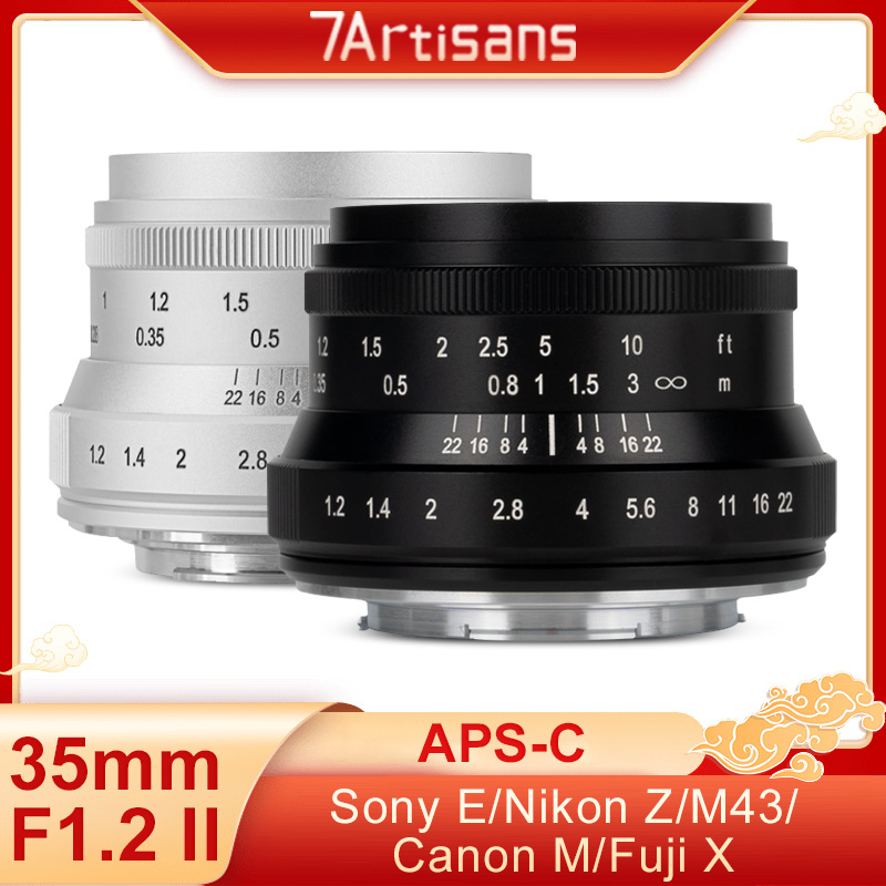 7artisans 35mm F1.2 Mark II APS-C เลนส์ไพรม์ รูรับแสงขนาดใหญ่ สําหรับเมาท์เลนส์กล้อง Fuji X Sony E Canon EOS-M M4/3 Nikon Z