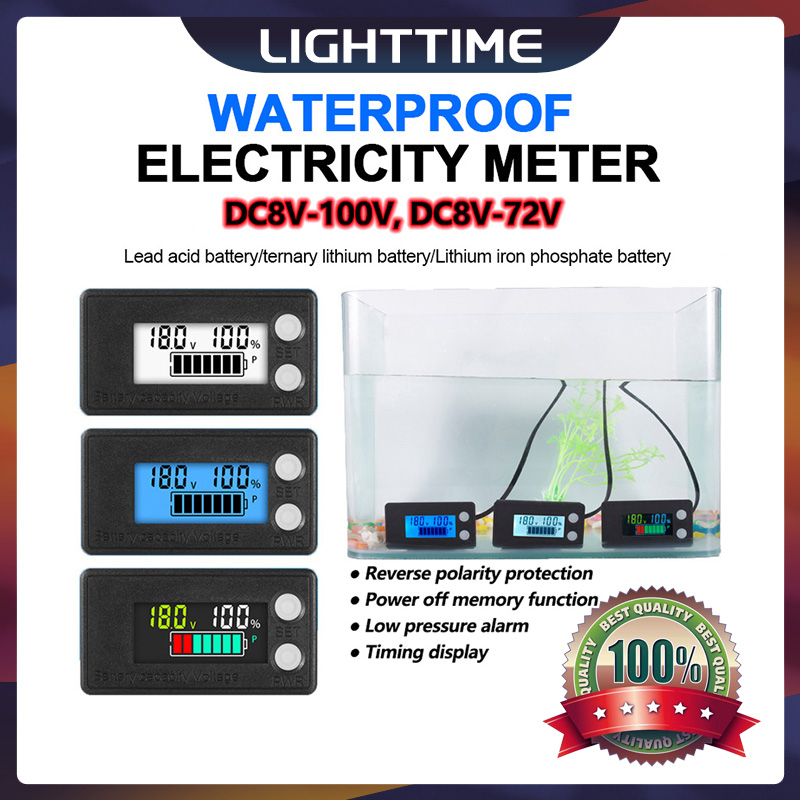 เครื่องวัดแรงดันไฟฟ้าแบตเตอรี่ลิเธียม LiFePO4 12V 24V 48V 72V 84V กันน้ํา สําหรับรถยนต์ รถจักรยานยนต์