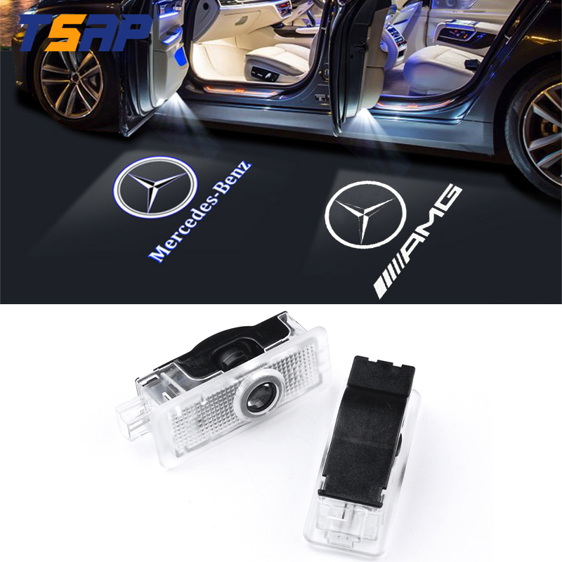 2 ชิ้น Mercedes Benz Led รถประตูยินดีต้อนรับสําหรับ 2013-2018 CLA C117 W117 CLS C218 W218 C219 W219 A207 C207 โปรเจคเตอร์โคมไฟเลเซอร์อุปกรณ์เสริม