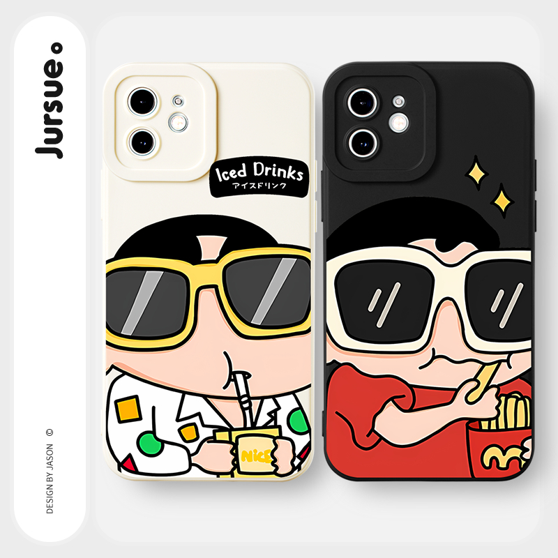 JURSUE เคสไอโฟน เคสซิลิโคนนุ่มกันกระแทกการ์ตูนน่ารักตลก เคสโทรศัพท์ Compatible for iPhone 16 15 14 13 12 11 Pro Max SE 2020 X XR XS 8 7 Plus พลัส Y3645