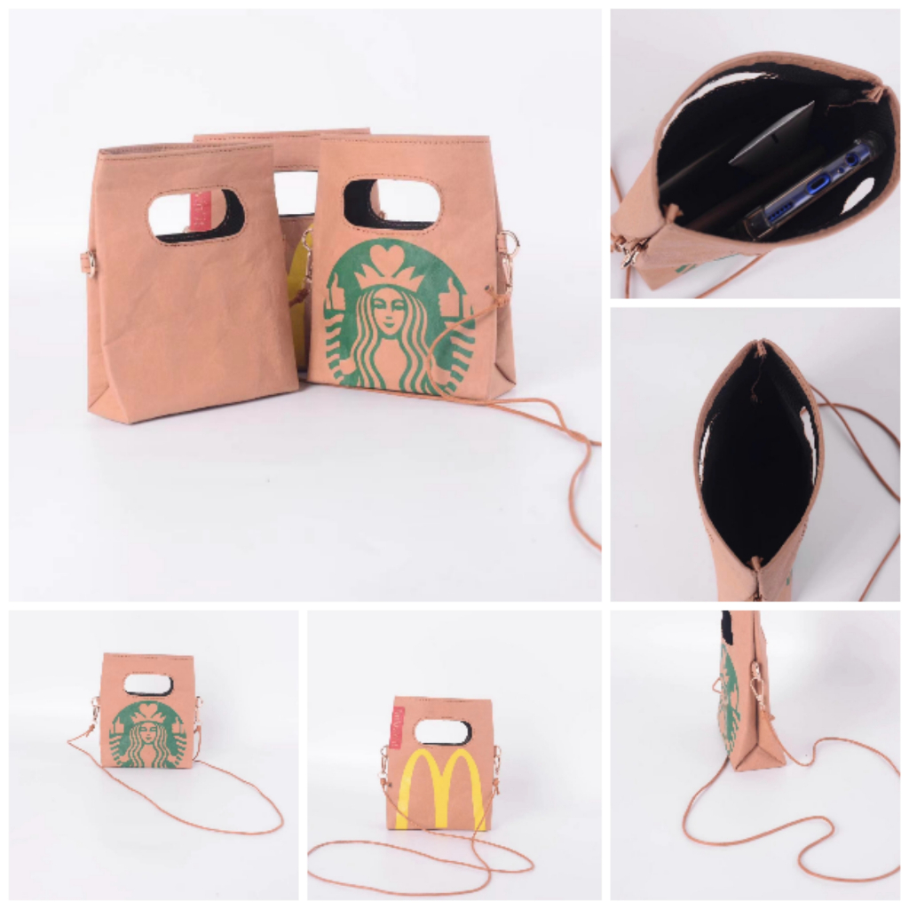 McDonald Starbucks Women Sling Bag และอื่นๆ กันน้ําพร้อมสายรัดปรับระดับได้