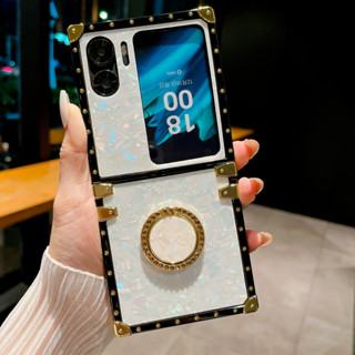 เคสโทรศัพท์มือถือ ฝาพับ ทรงสี่เหลี่ยม พร้อมขาตั้ง สําหรับ OPPO Find N2 Flip