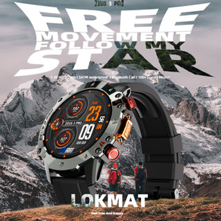 Lokmat นาฬิกาข้อมือสมาร์ทวอทช์ เชื่อมต่อบลูทูธ วัดอัตราการเต้นของหัวใจ ความดันโลหิต ออกซิเจน กันน้ํา ZEUS3 Pro