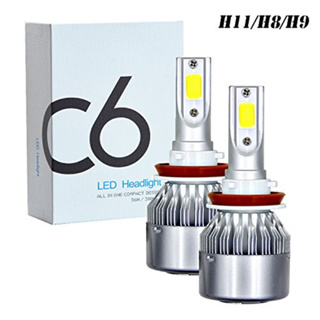 โคมไฟคู่ H4 H11 H7 9005 HB3 9006 HB4 H1 H8 H9 Super Led Top 6000K แสงสีขาว C6