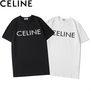 Cel1ne เสื้อยืดแขนสั้น ผ้าฝ้าย พิมพ์ลาย แฟชั่นสําหรับผู้ชาย และผู้หญิง