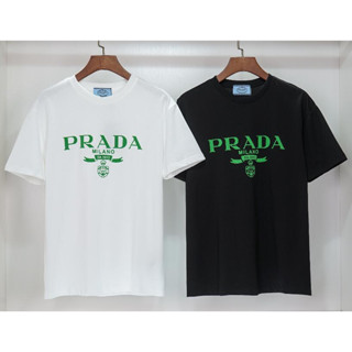 เสื้อยืดแขนสั้น ผ้าฝ้าย พิมพ์ลาย Prad แฟชั่นสําหรับผู้ชาย และผู้หญิง