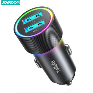 Joyroom อะแดปเตอร์ชาร์จไฟในรถยนต์ LED 4.8A พอร์ต USB คู่ ที่จุดบุหรี่ สําหรับ iPhone Huawei ชาร์จเร็ว