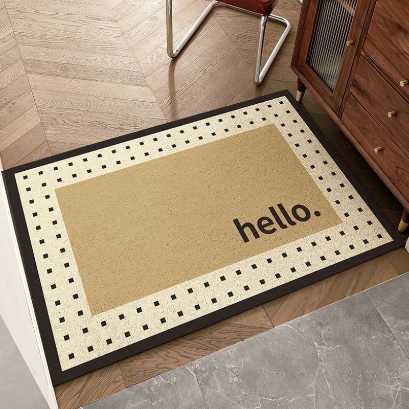 พรมเช็ดเท้ามินิมอล PVC 40x60cm กันลื่น ดักฝุ่น สไตล์หรู ปรับแต่งได้