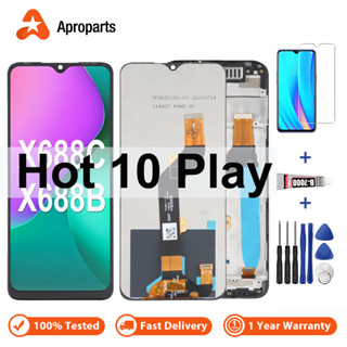 อะไหล่หน้าจอสัมผัส LCD พร้อมกรอบ แบบเปลี่ยน สําหรับ Infinix Hot 10 Play X688C X688B