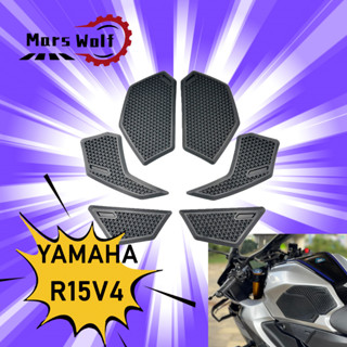 รถจักรยานยนต์ถังน้ำมันเชื้อเพลิงแผ่นสติ๊กเกอร์สำหรับ YAMAHA YZF R15 V4 2020-2023 R15 V4 สติกเกอร์ด้านข้าง