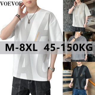 เสื้อยืดแขนสั้น ทรงหลวม ขนาดใหญ่ ลาย VOEVOE แฟชั่นสําหรับผู้ชาย ไซซ์ M - 8XL