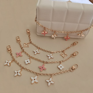 สายโซ่โลหะ รูปใบโคลเวอร์สี่แฉก สีทอง แบบเปลี่ยน สําหรับกระเป…